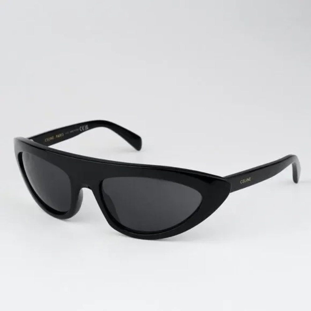 New! Celine CL40261I 01A Glossy Black Sunglasses, Authentic